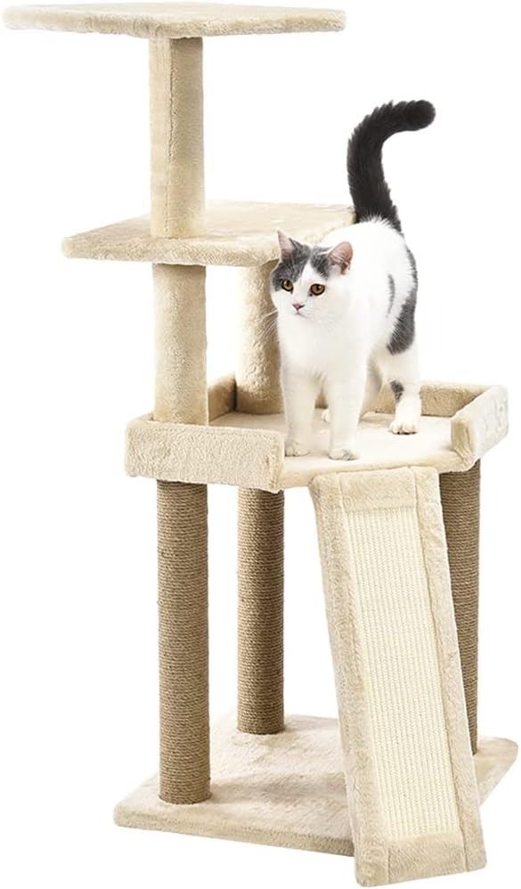 Amazon Basics Medium Platform Cat Tree Tower With Scratching Post And ...