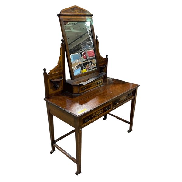 Vintage Louis XVI style dresser table w/ rotating mirror - approx 41 1/2in x 20 1/2in x 63in H