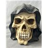 Image 2 : Gothic Lot - Skulls Candle Holder, 7"H Skull Coin Bank & 11.5" H Bone Electric Lamp Base