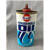 Image 2 : One Litre "Quaker State" Oil Tin & 4oz. "Gulf" Household Oil Tin