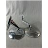 Image 2 : 2 Vintage Automotive Round Side  Mirrors 1940's to 60's