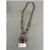 Image 1 : Vintage Venetian Glass with gold Dust Inlay Pendant & Beads Necklace