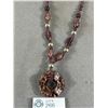 Image 2 : Vintage Venetian Glass with gold Dust Inlay Pendant & Beads Necklace