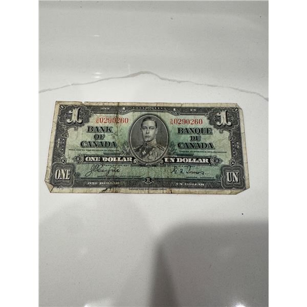 1937 Bank of Canada one dollar
