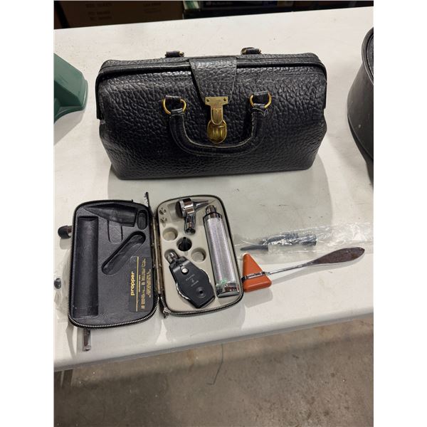 Vintage medical bag and medical items