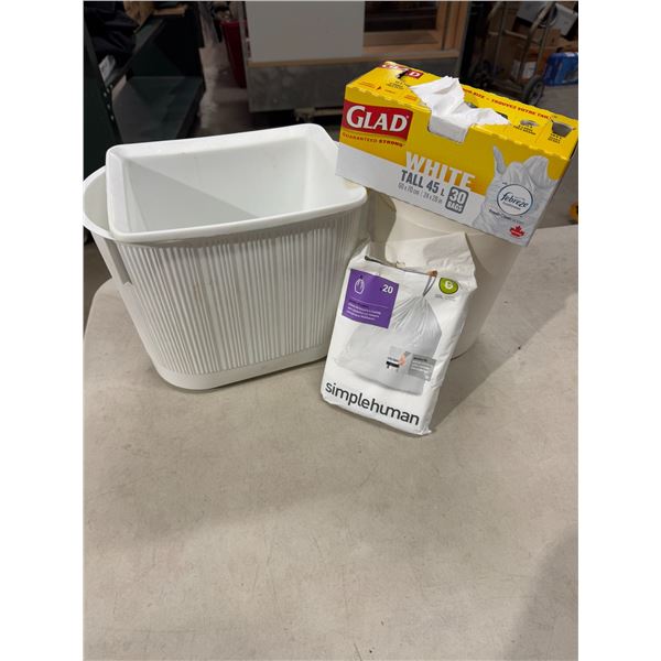 Garbage cans and bags