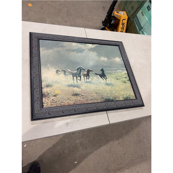 Wild horses while hanging