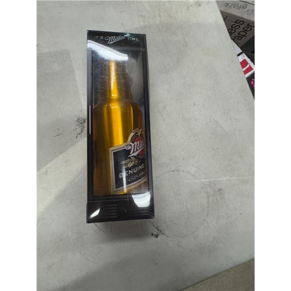 Miller time drink bottle with carabiner
