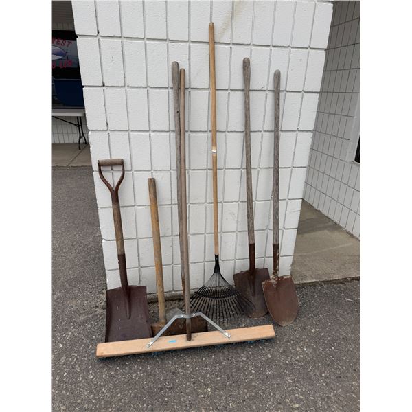 Garden tools and broom