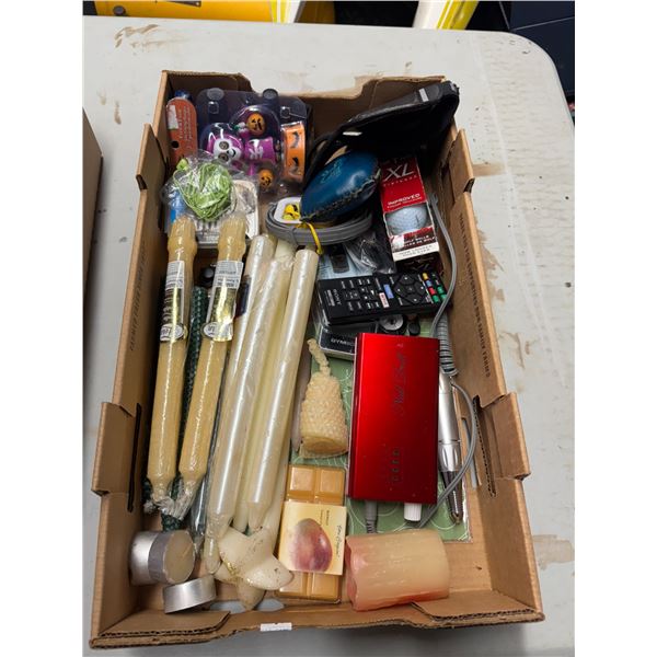 Nail drill, candles, and other items