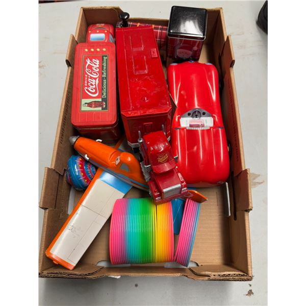 Assorted tins and toys