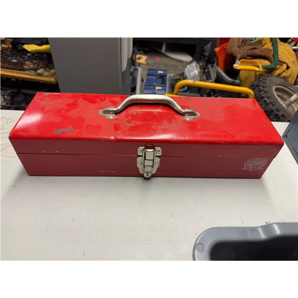 Red metal toolbox