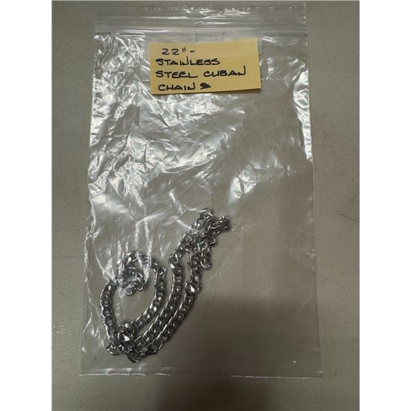 22 inch stainless steel Cuban chain