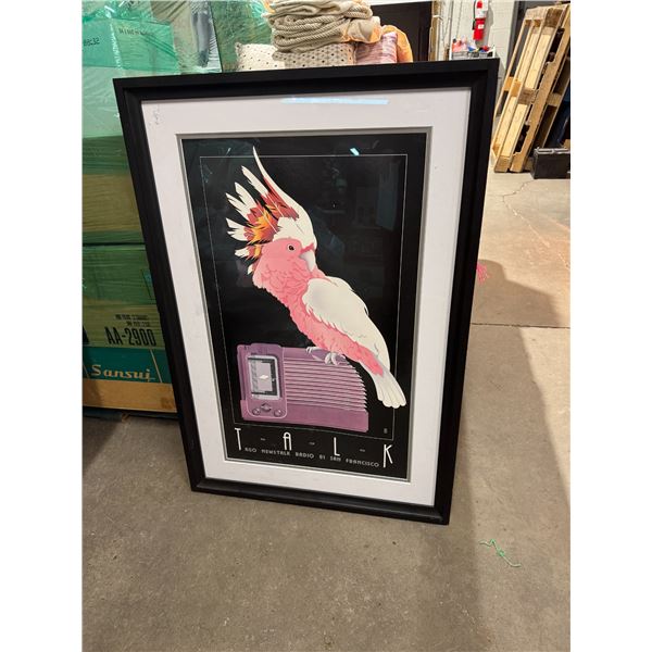 Talk radio advertisement while hanging