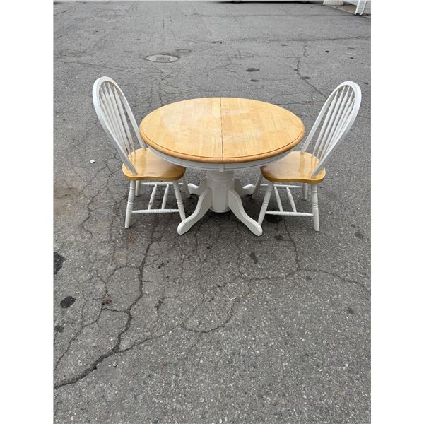 Table and two chair chairs