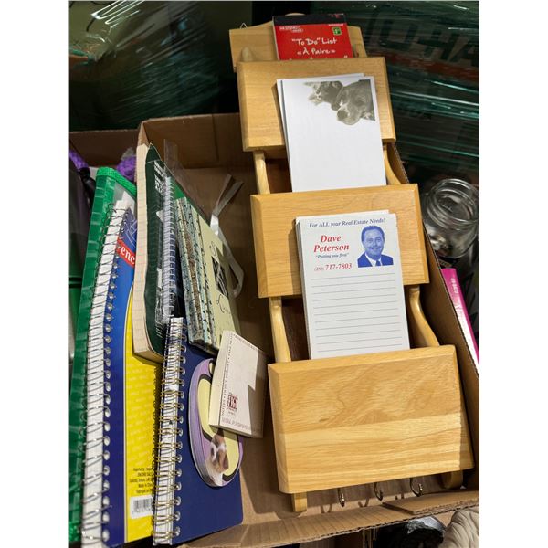 Notepads and letter holder