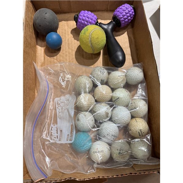 Golf balls and massager
