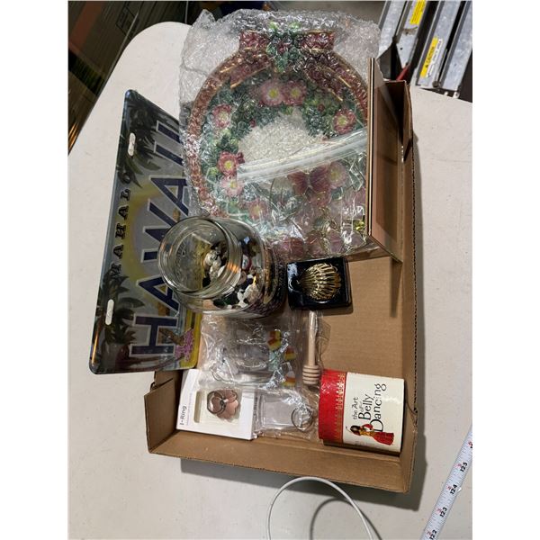 Buttons license plate, and other items