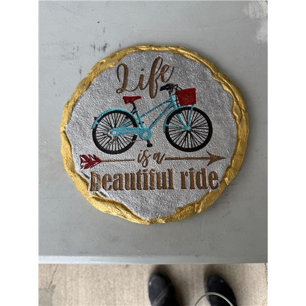 Life is a beautiful ride garden tile