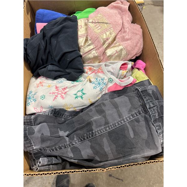 Box of boys and girls clothing