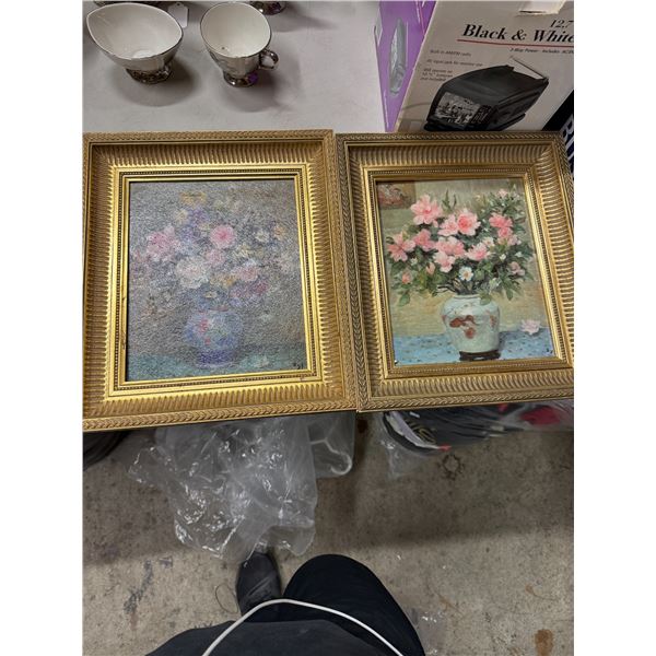 Floral oil on board artwork