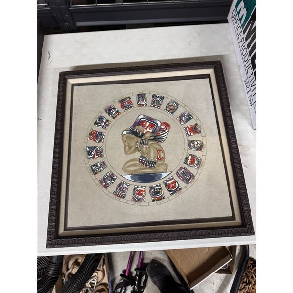 Hand painted Mayan calendar