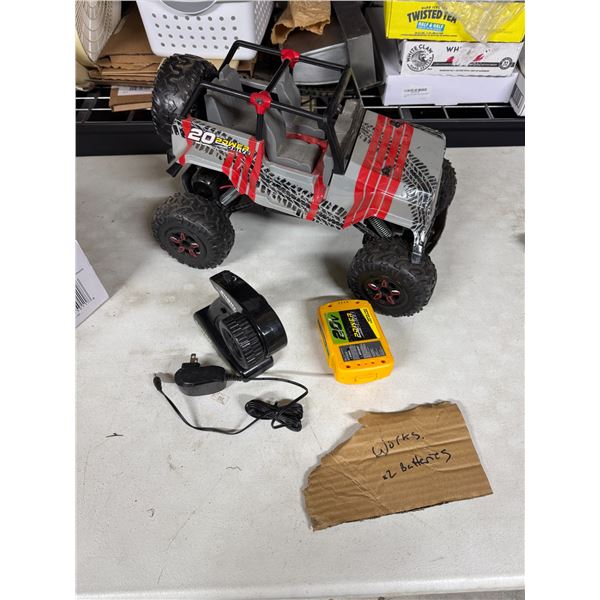 Remote control vehicle with two batteries