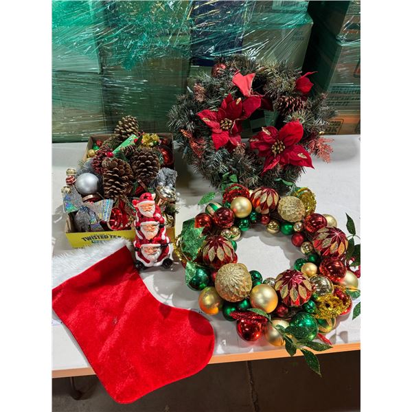 Christmas decor, wreaths, etc.