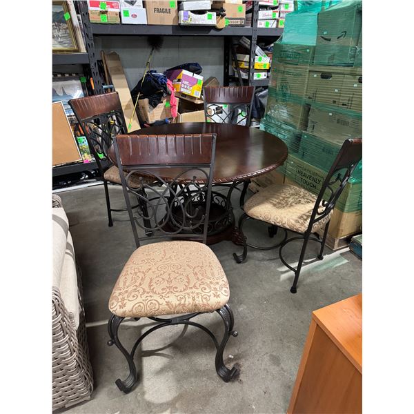 Table and four chairs