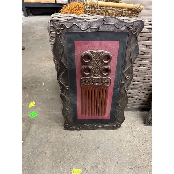 Large African carved wood decor