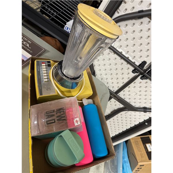 Thermos water bottles, new Dad glass and blender