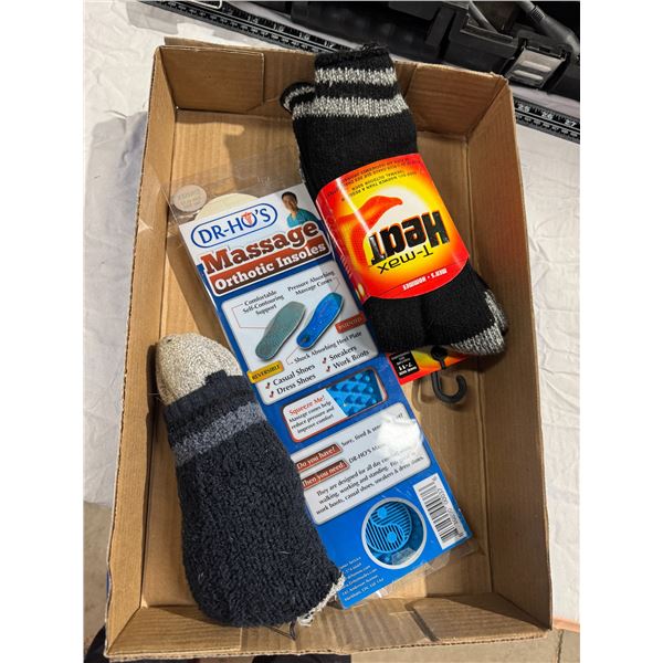 Heat socks, and orthotic insoles