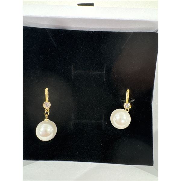 New 14K Gold plated 12 mm cultured