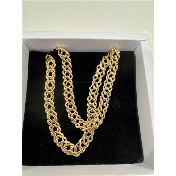 New 14K Gold plated 8MM double cuban link necklace 19.5" long