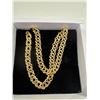 Image 1 : New 14K Gold plated 8MM double cuban link necklace 19.5" long