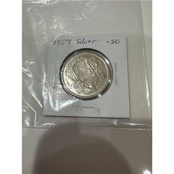 1957 silver $0.50