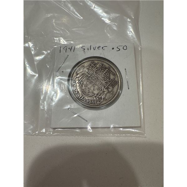 1941 silver $0.50