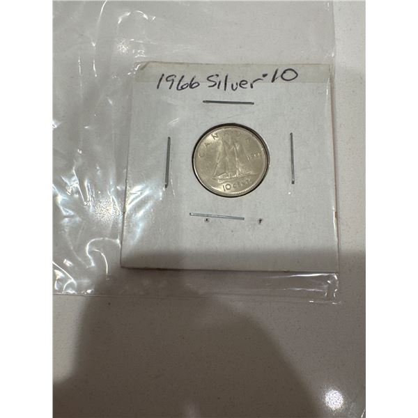 1966 silver $0.10