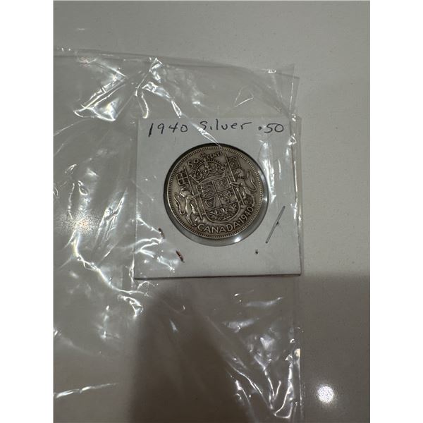 1940 silver $0.50