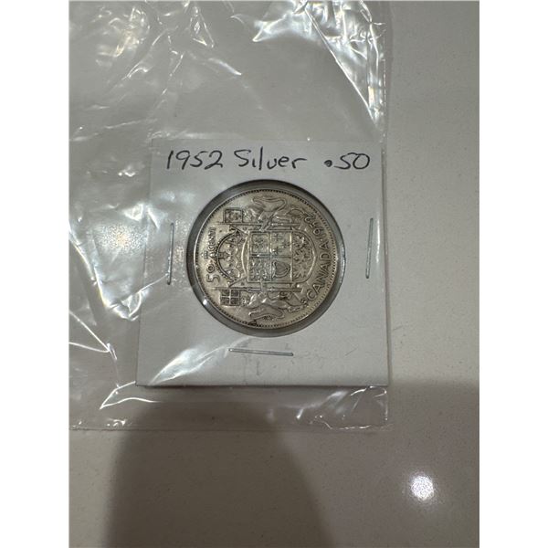 1952 silver $0.50