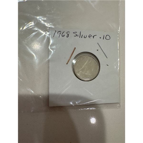 1968 silver $0.10
