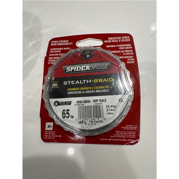 Spider wire stealth braid 65 pound moss green