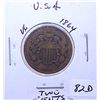 Image 1 : 1864 2 Cent Piece