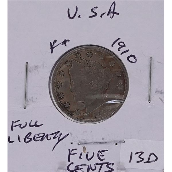 1910 V nickel