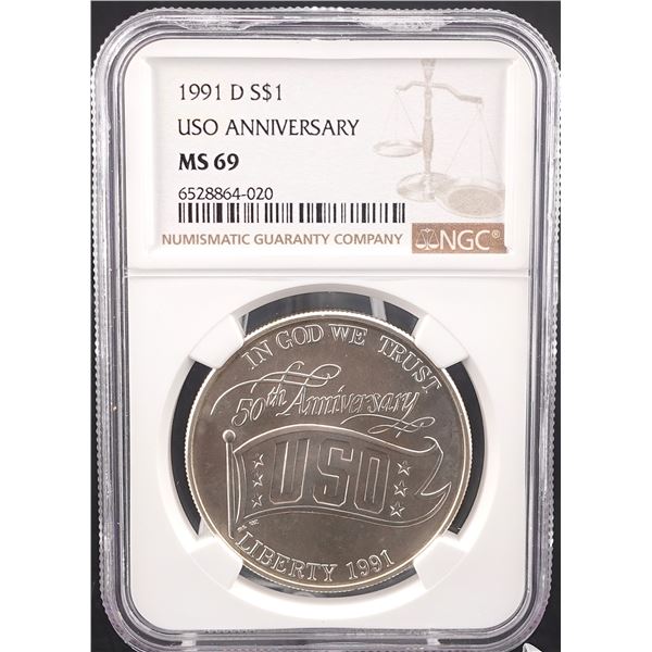 1991-D $1 USO Anniversary