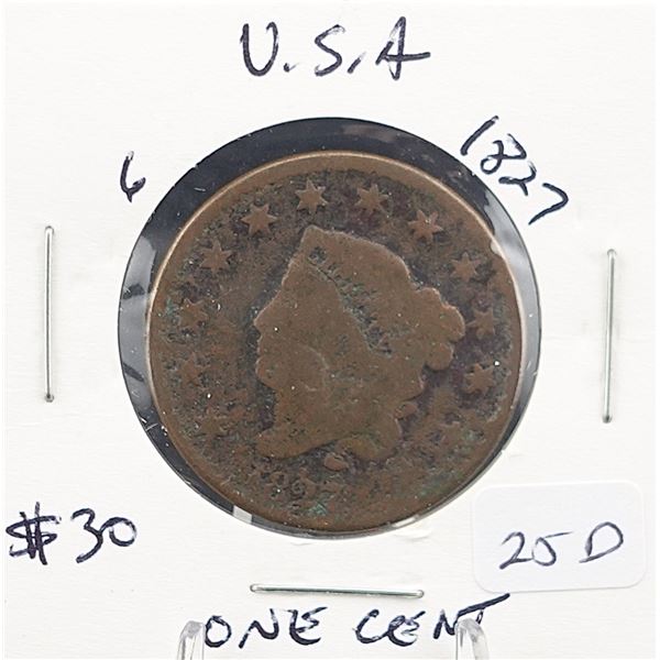 1827 Matron Head Cent