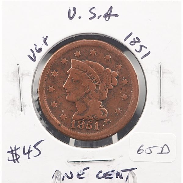 1851 Braided Hair Large Cent