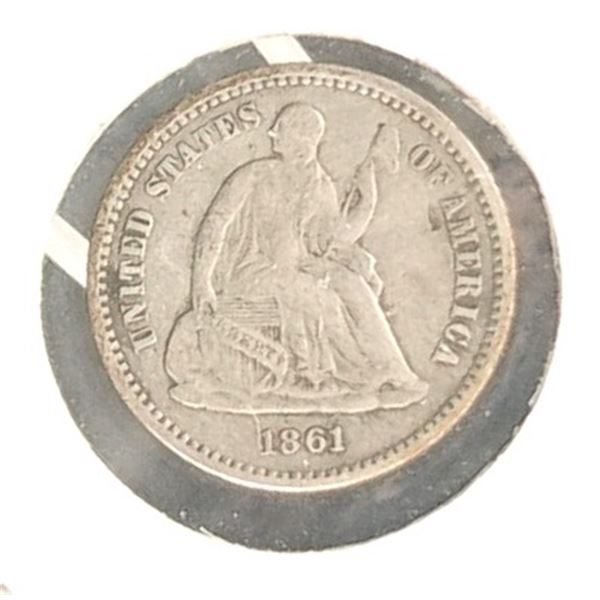 1861 Seated Half Dime