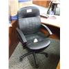 Image 1 : Black Leather Mid Back Gas Lift Task Chair