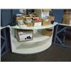 Image 1 : 1 Corner Wrap Around Shelving Unit & 2 Rolling Ped